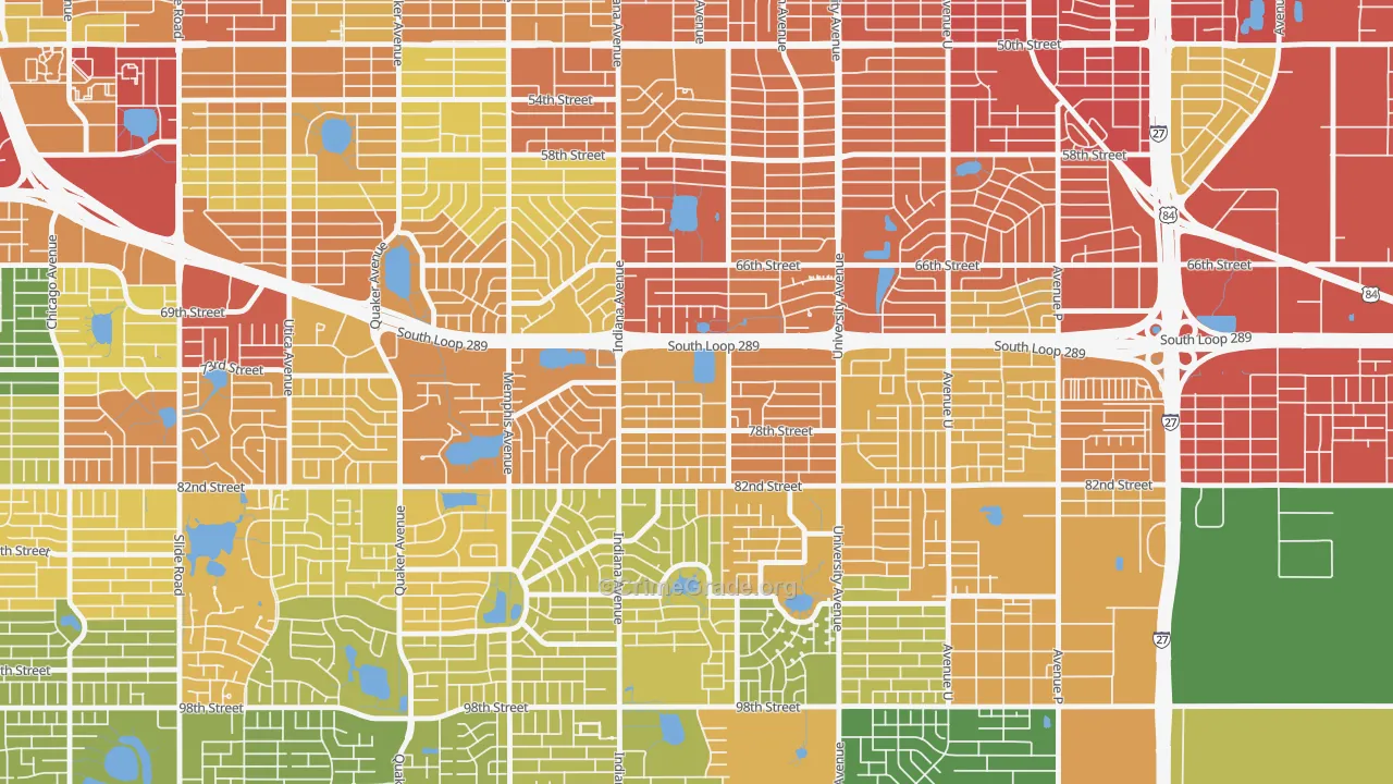 Waters, Lubbock, TX Map of Burglary Rates
