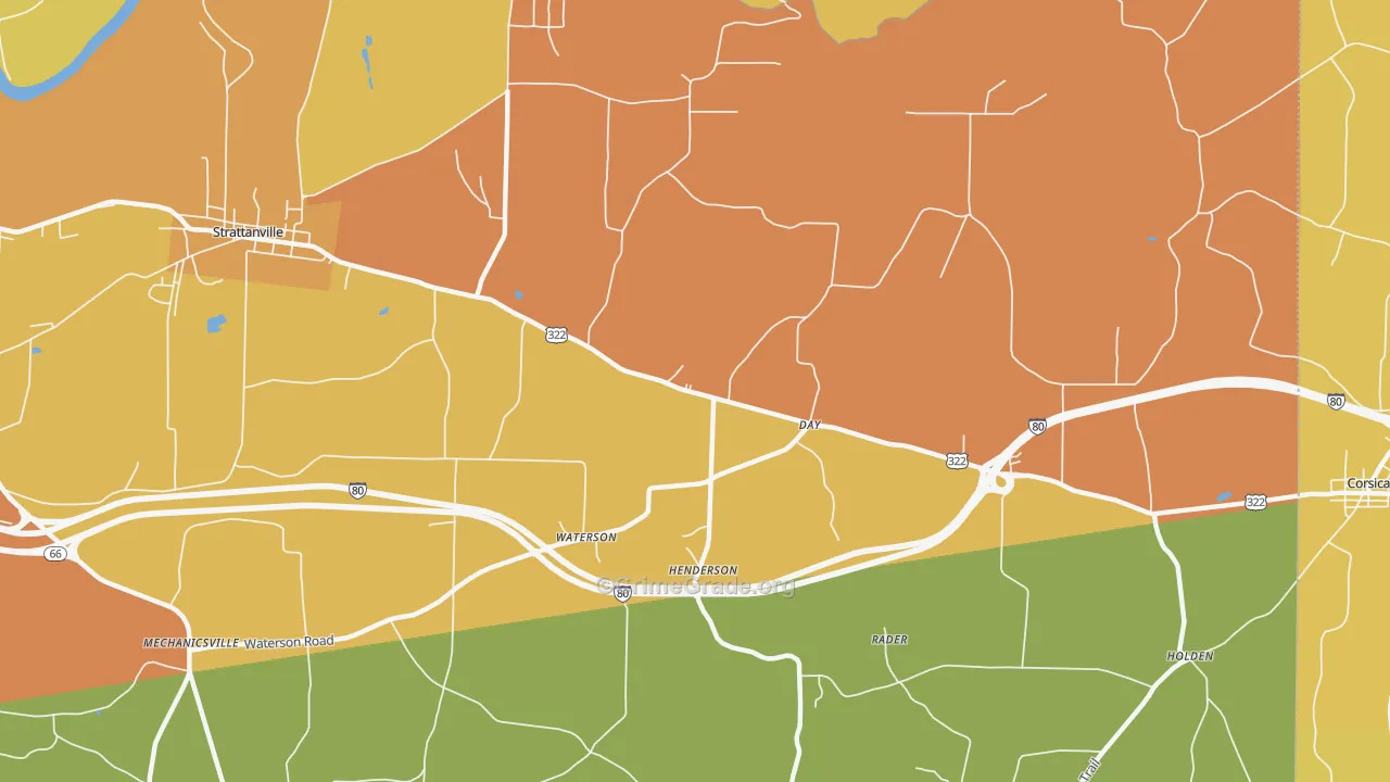 Waterson, PA Map of Burglary Rates