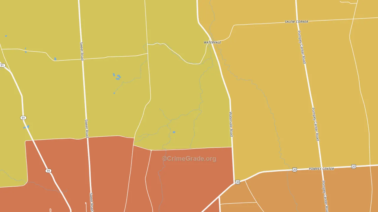 Watervale, NY Map of Burglary Rates