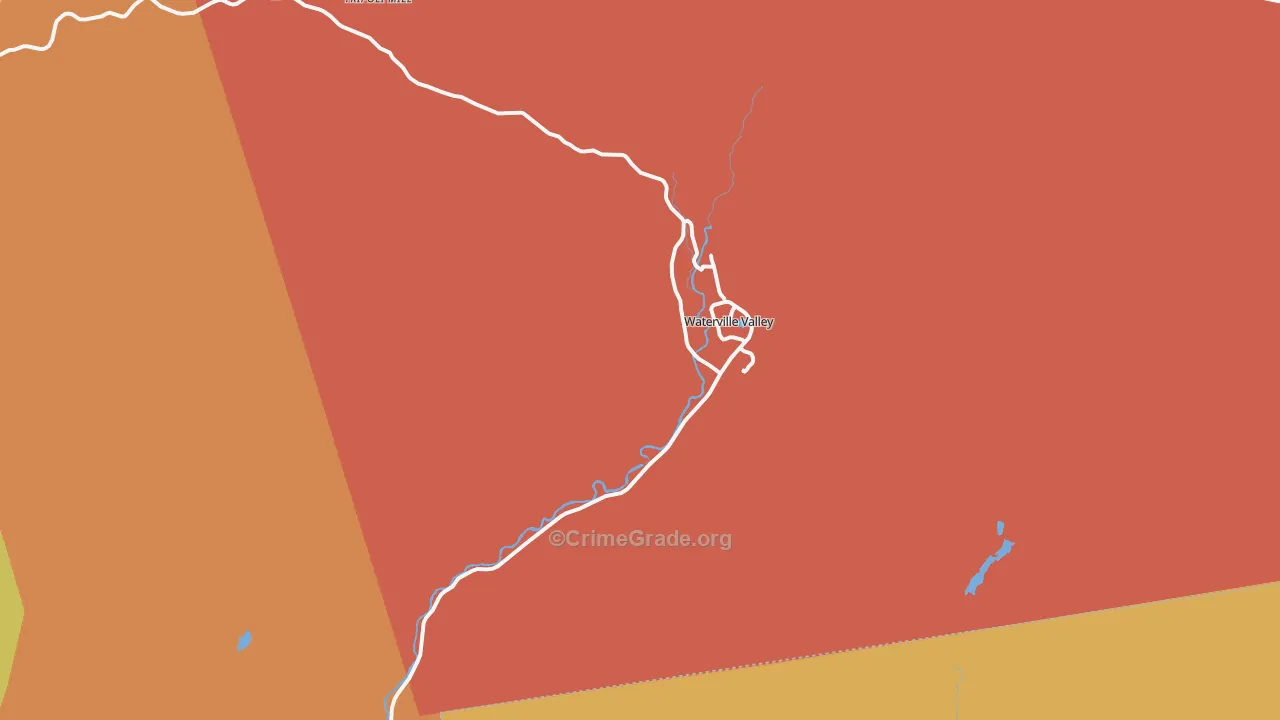Waterville Valley, NH Map of Burglary Rates