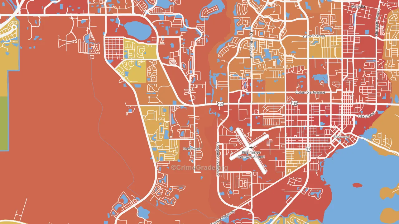 Waterway Village, Kissimmee, FL Map of Burglary Rates