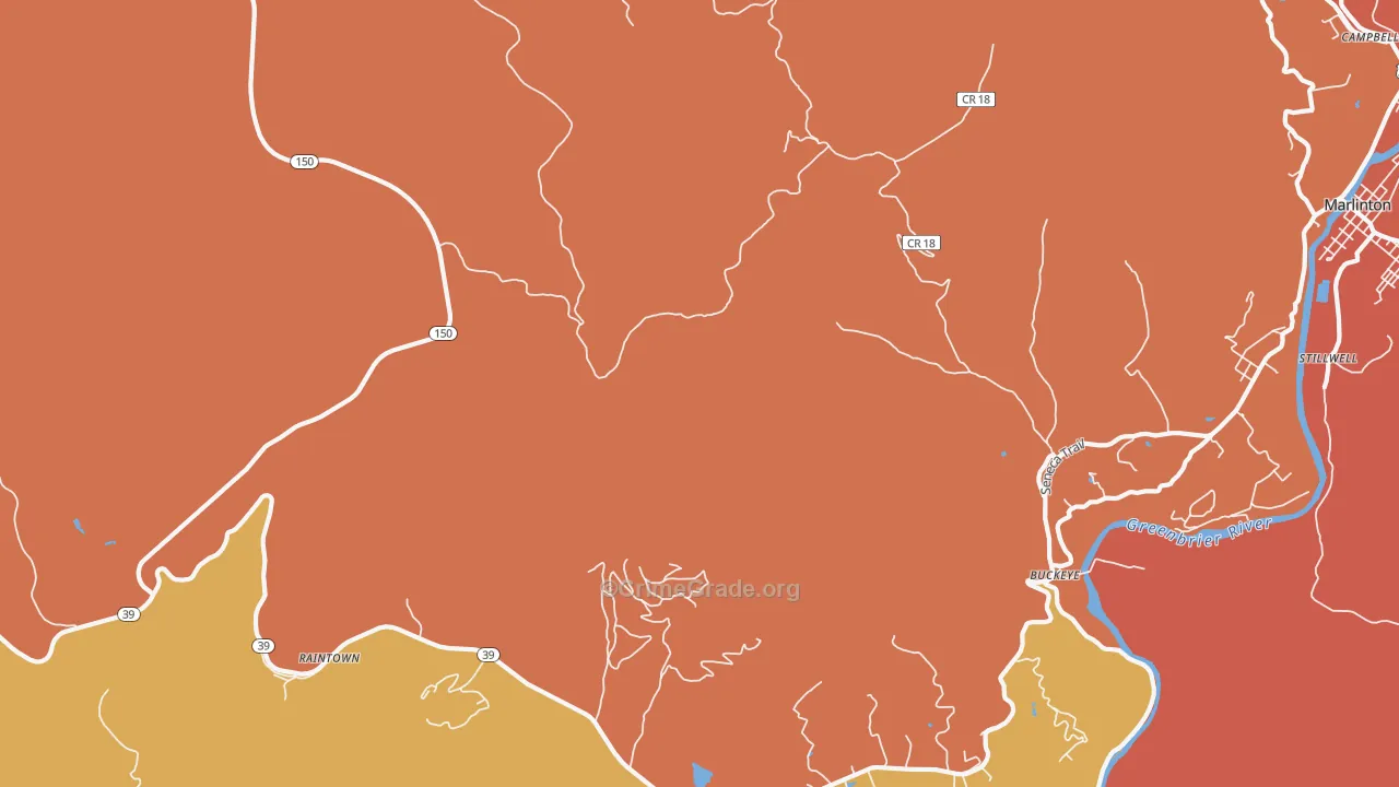 Watoga, WV Map of Burglary Rates