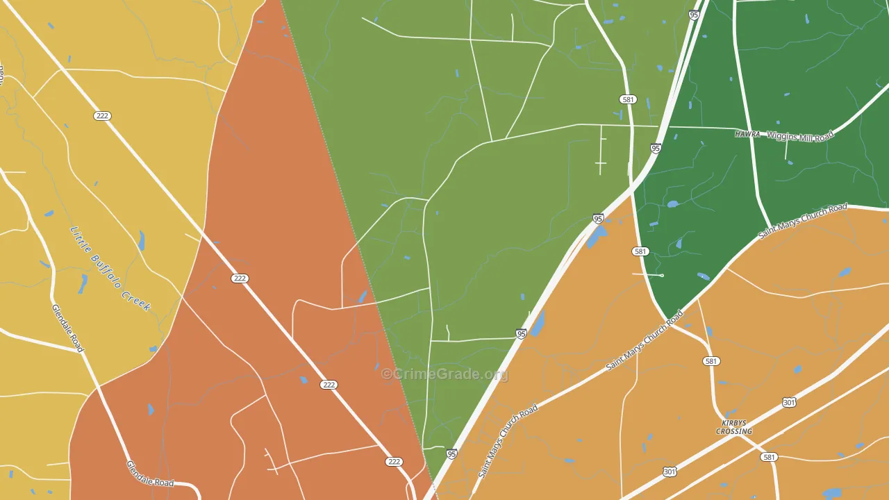 Watson Crossroads, NC Map of Burglary Rates