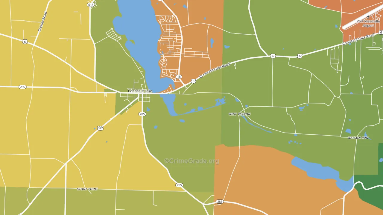 Watson Run, PA Map of Burglary Rates