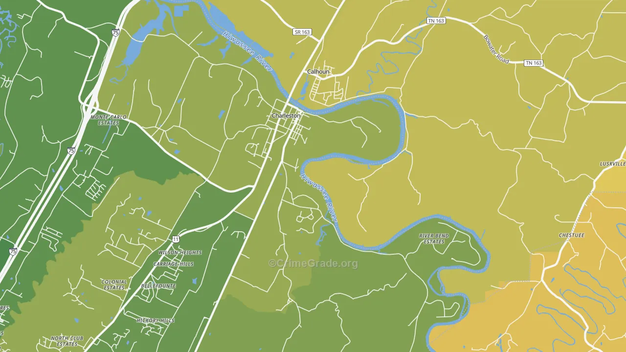 Watt Heights, TN Map of Burglary Rates