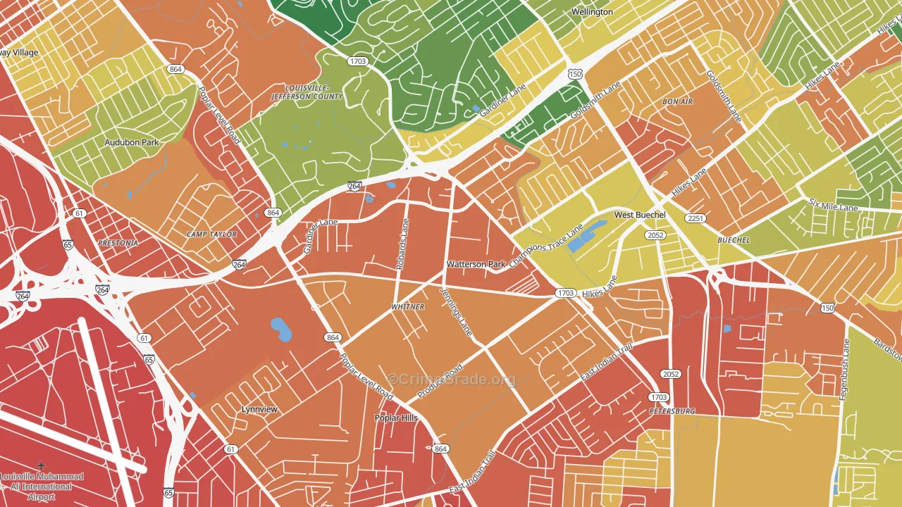 Watterson Park, KY Map of Burglary Rates
