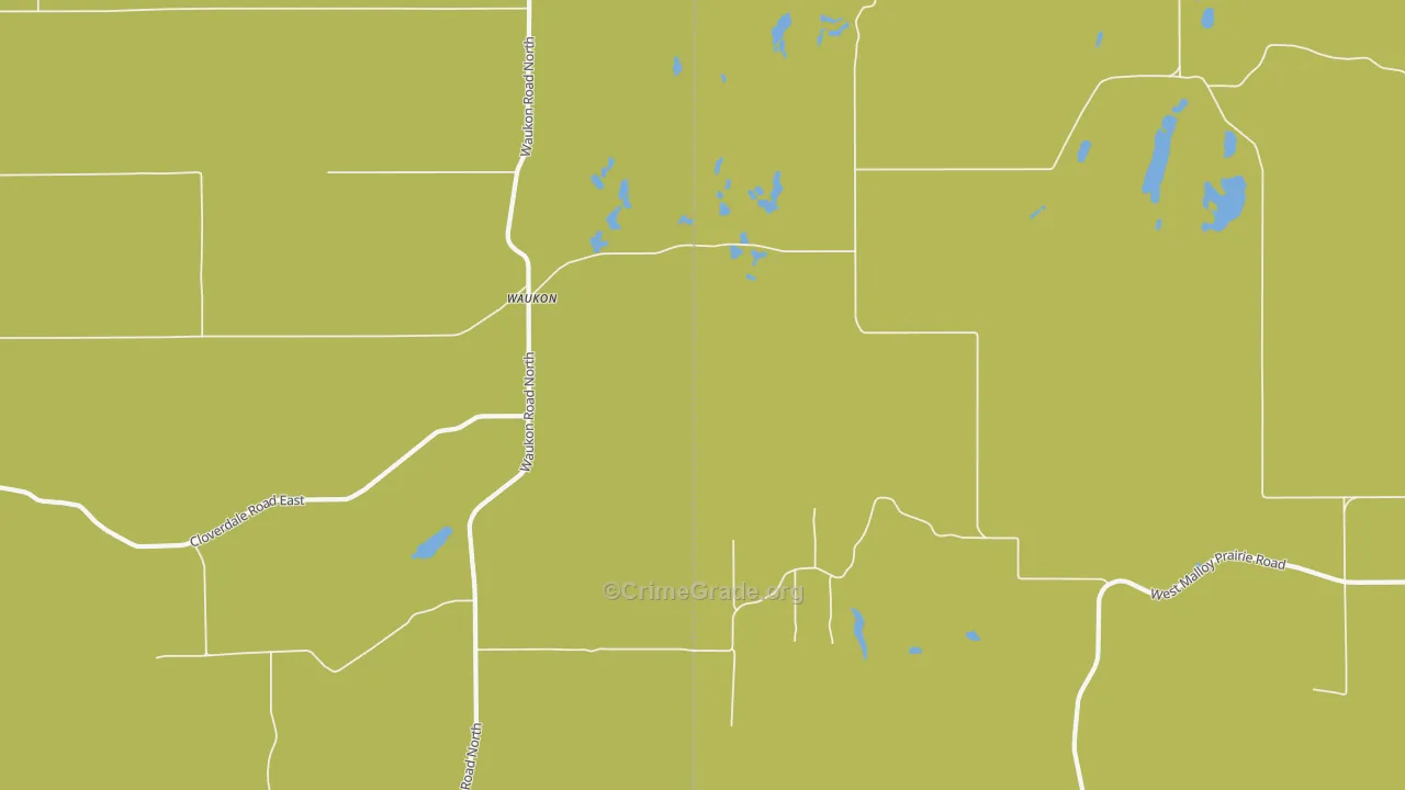 Waukon, WA Map of Burglary Rates