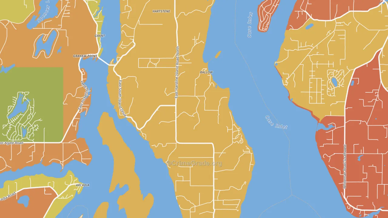 Wauna, WA Map of Burglary Rates