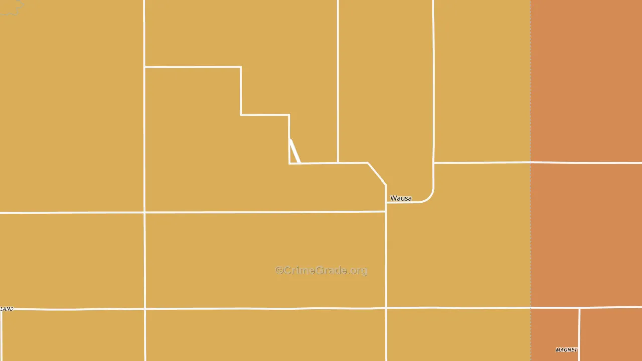 Wausa, NE Map of Burglary Rates