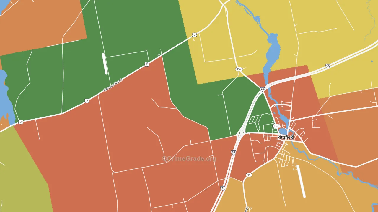 Waverley, ME Map of Burglary Rates