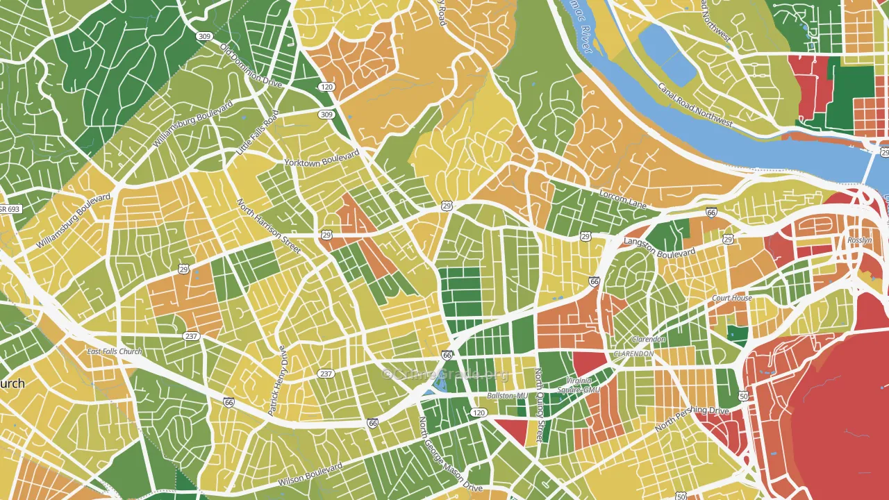 Waverly Hills, Arlington, VA Map of Burglary Rates