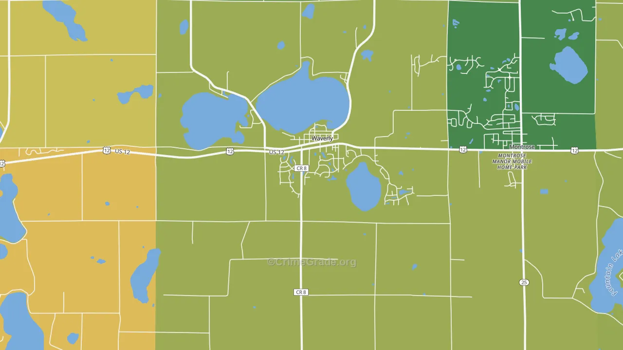 Waverly, MN Map of Burglary Rates