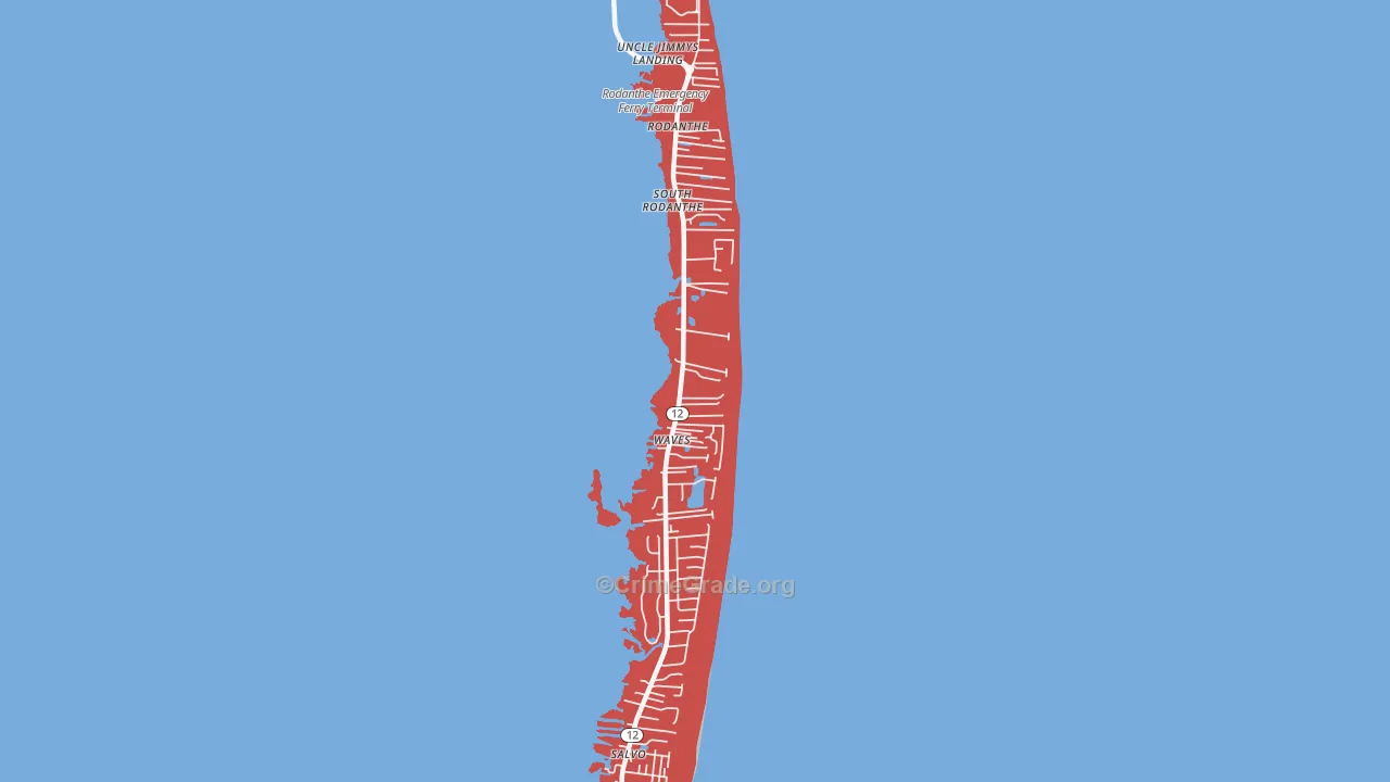 Waves, NC Map of Burglary Rates