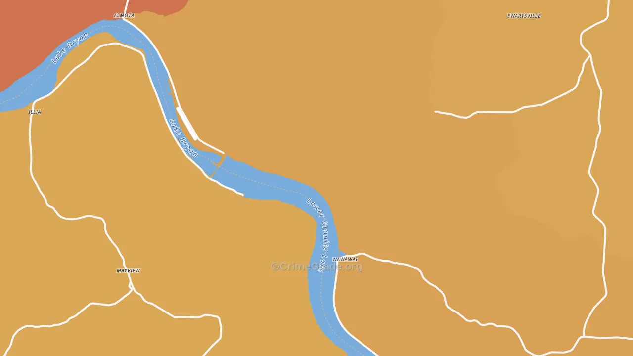 Wawawai, WA Map of Burglary Rates