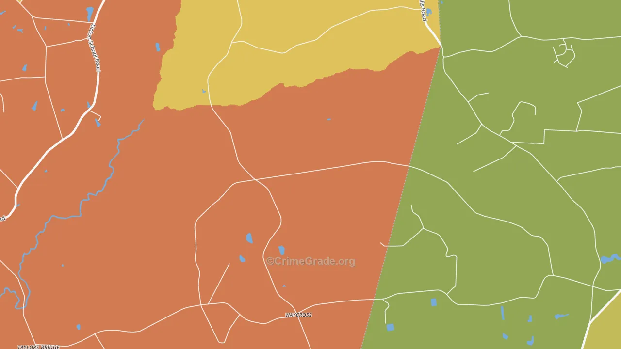 Waycross, NC Map of Burglary Rates