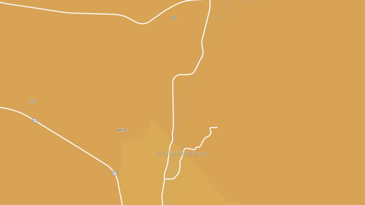 Wayne, MT Map of Burglary Rates