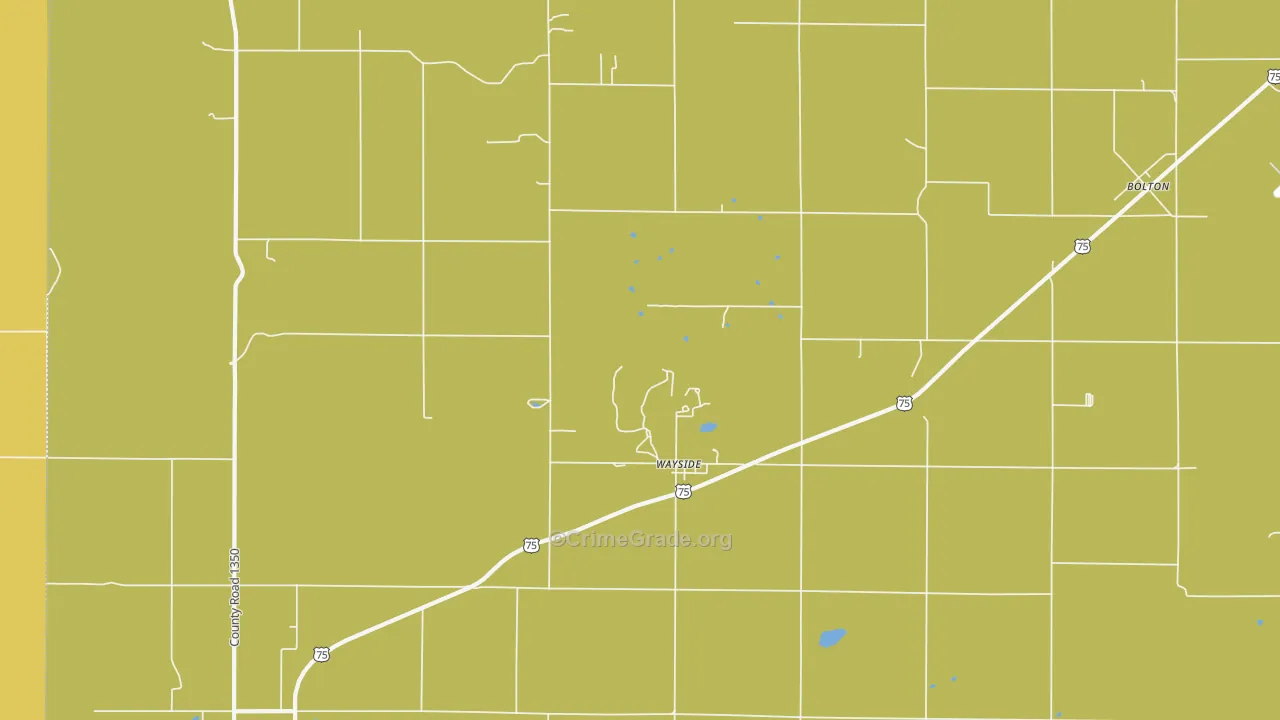 Wayside, KS Map of Burglary Rates