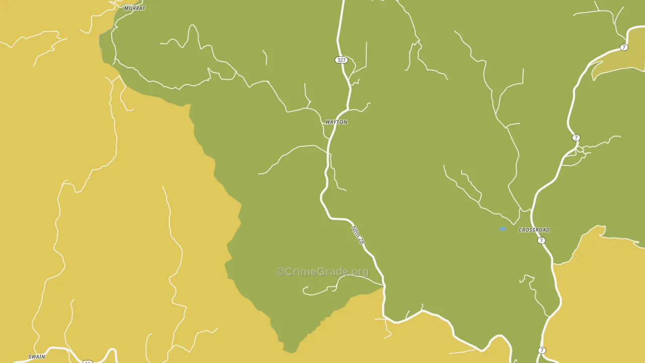 Wayton, AR Map of Burglary Rates
