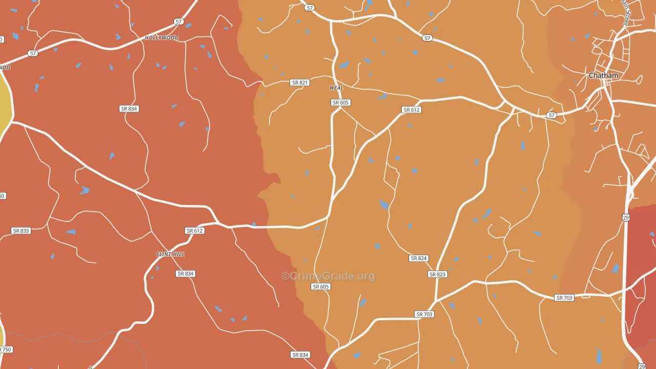 Weal, VA Map of Burglary Rates