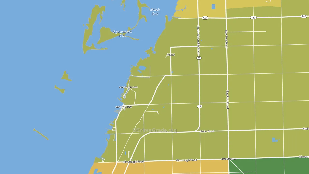 Weale, MI Map of Burglary Rates