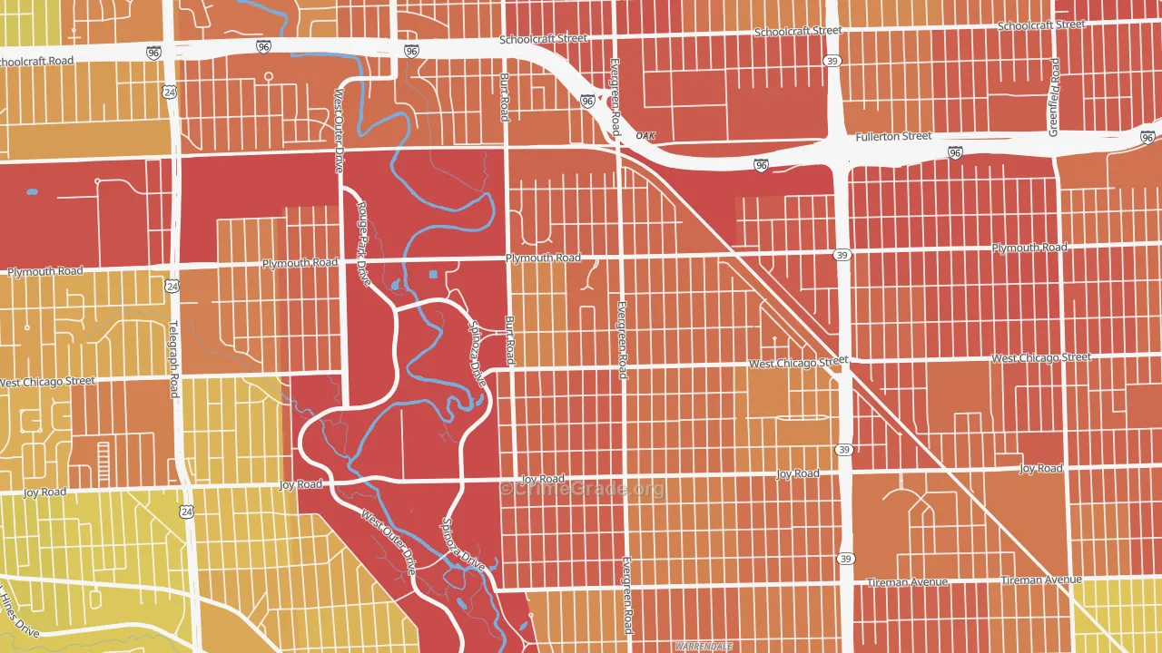 Weatherby, Detroit, MI Map of Burglary Rates
