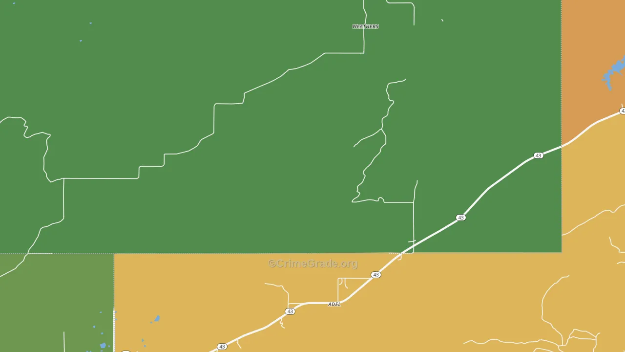 Weathers, OK Map of Burglary Rates
