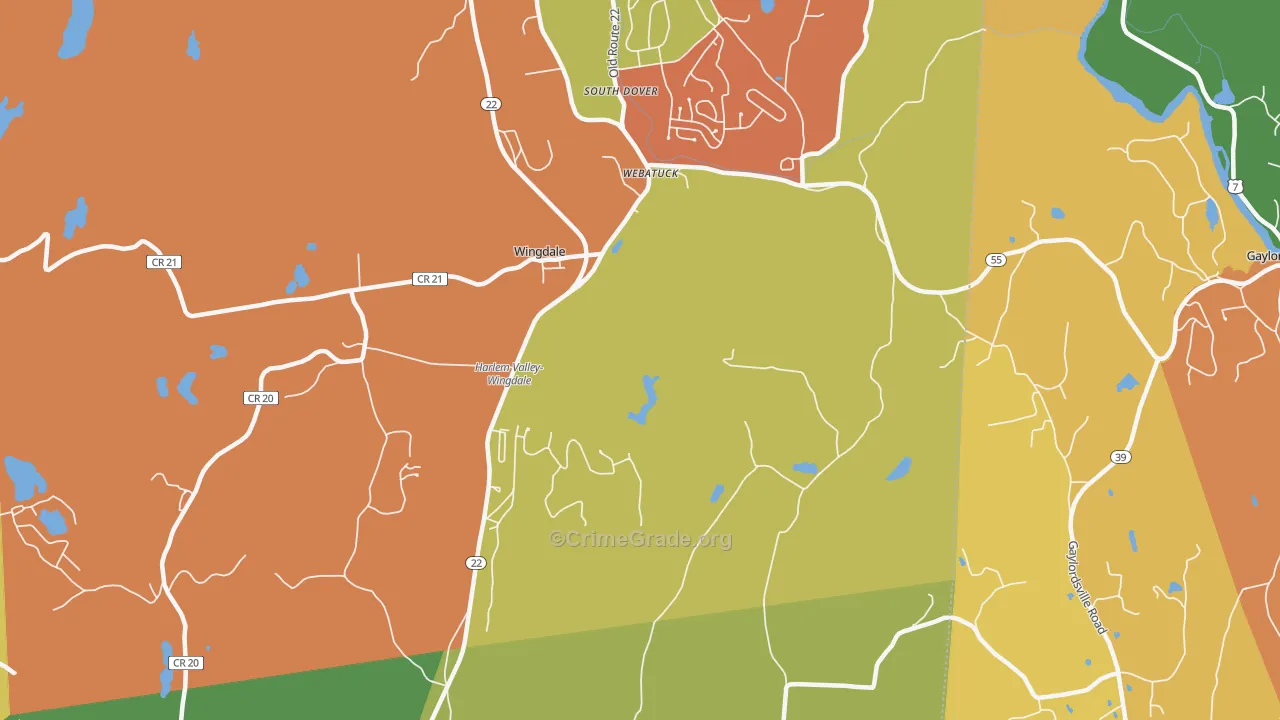 Webatuck, NY Map of Burglary Rates