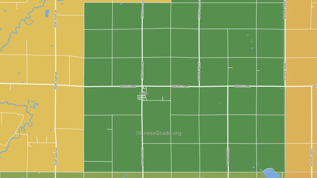 Webb, IA Map of Burglary Rates