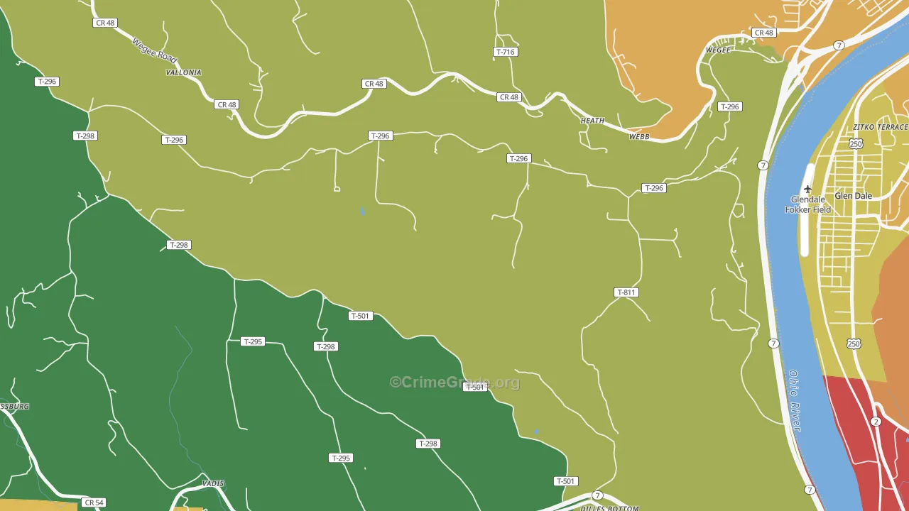 Webb, OH Map of Burglary Rates