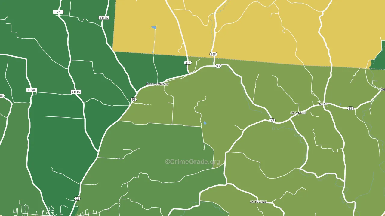 Webb Summit, OH Map of Burglary Rates