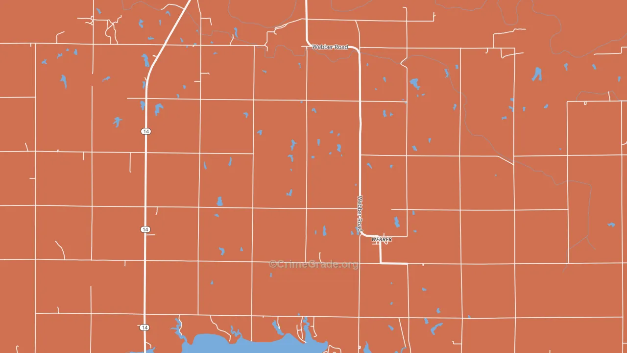 Webber, KS Map of Burglary Rates
