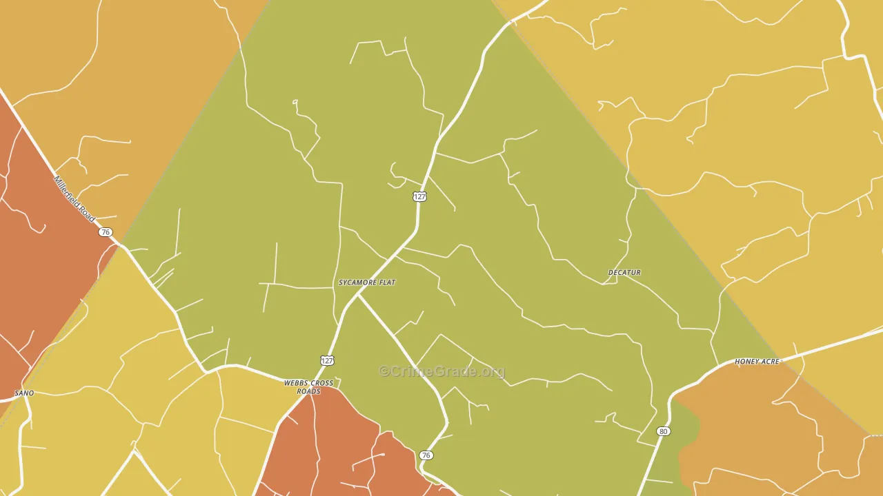 Webbs Cross Roads, KY Map of Burglary Rates