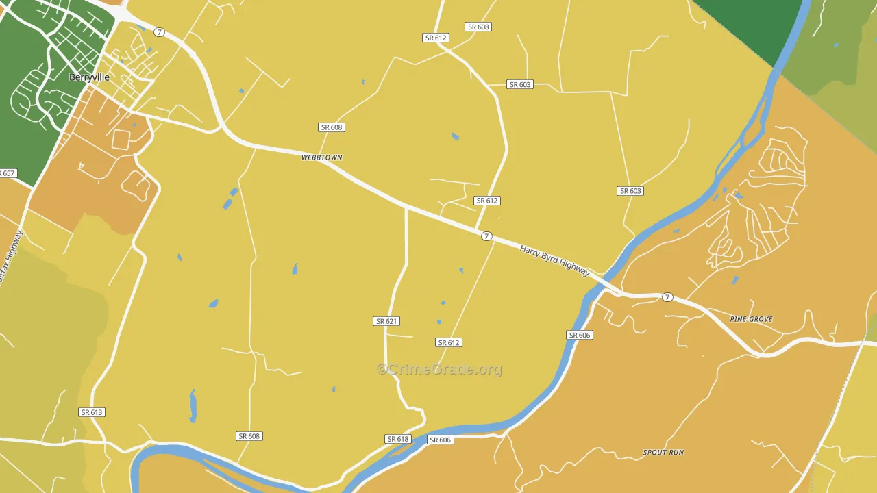 Webbtown, VA Map of Burglary Rates
