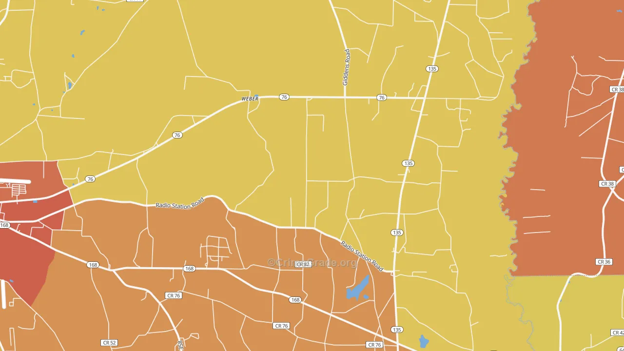 Weber, GA Map of Burglary Rates