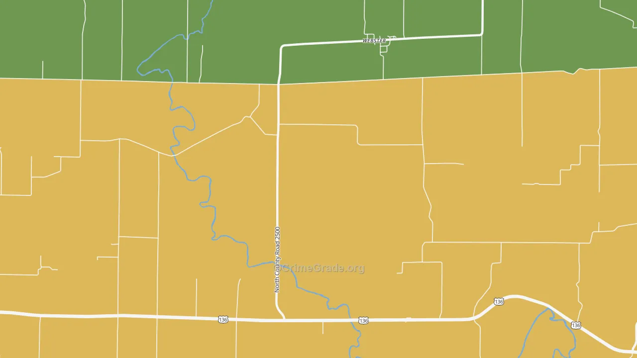 Webster, IL Map of Burglary Rates