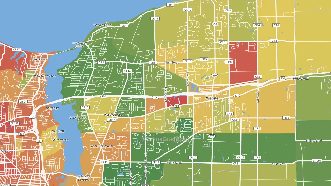 Webster, NY Map of Burglary Rates