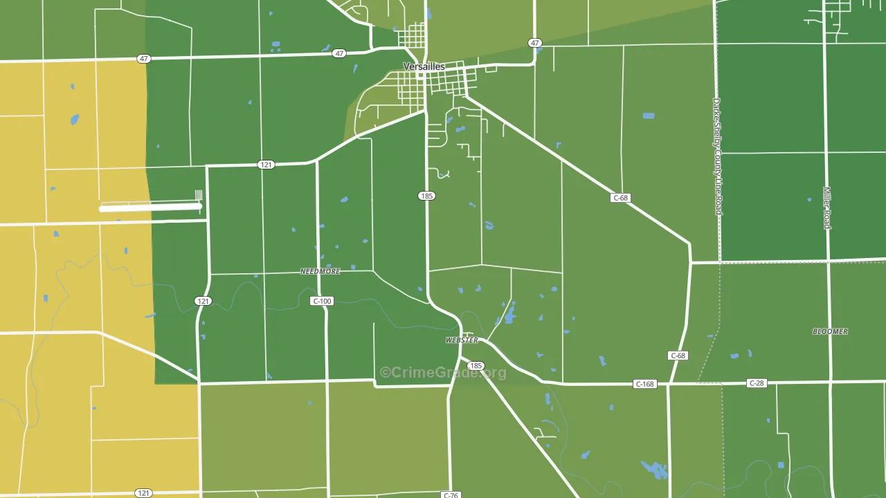 Webster, OH Map of Burglary Rates