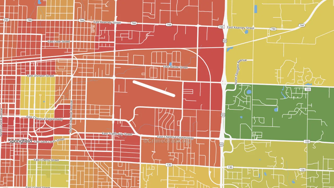 Webster Park-Shady Dell, Springfield, MO Map of Burglary Rates