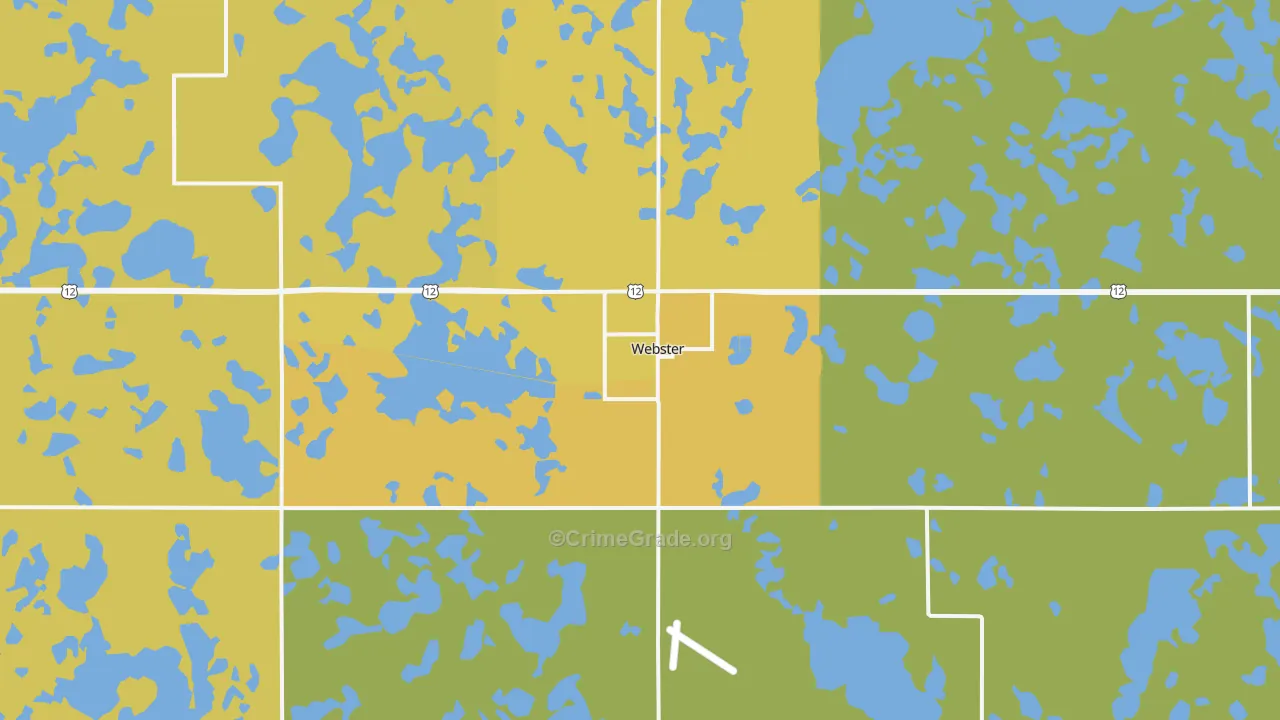 Webster, SD Map of Burglary Rates