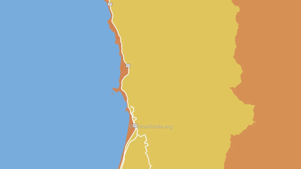 Wedderburn, OR Map of Burglary Rates