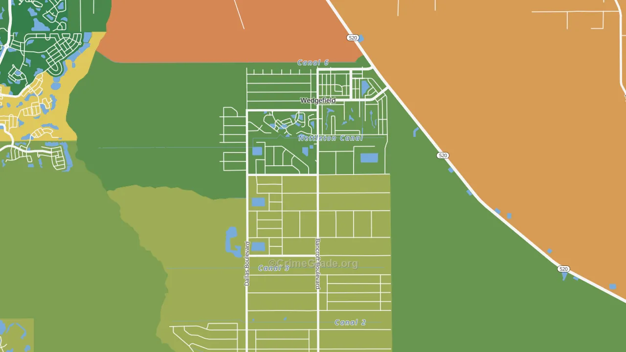 Wedgefield, FL Map of Burglary Rates