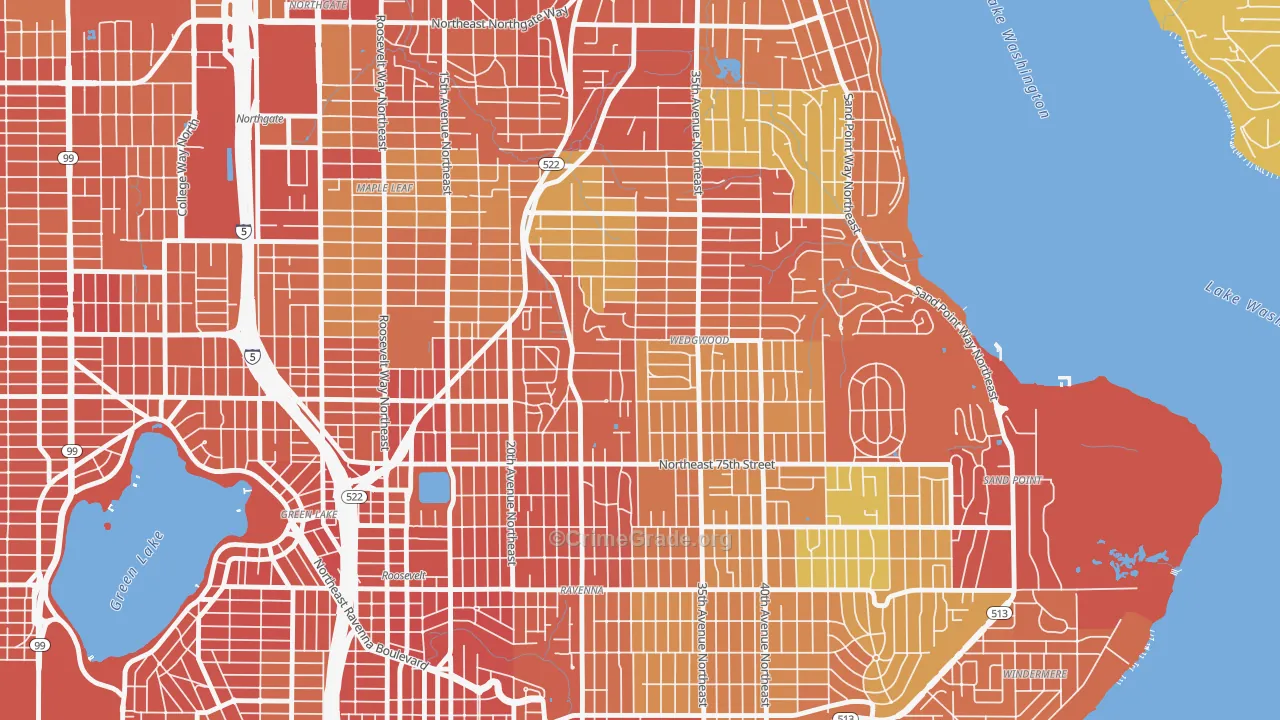 Wedgwood, Seattle, WA Map of Burglary Rates
