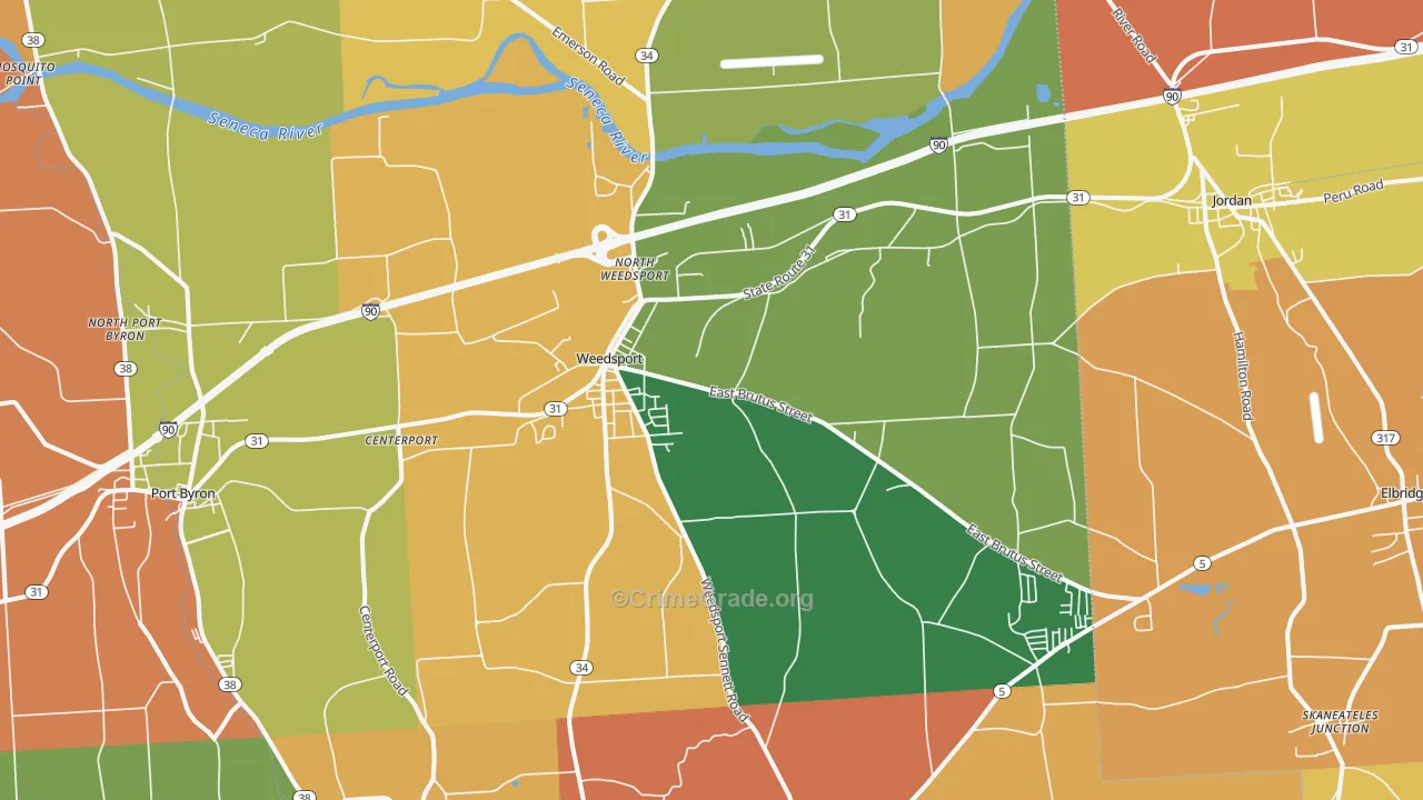 Weedsport, NY Map of Burglary Rates