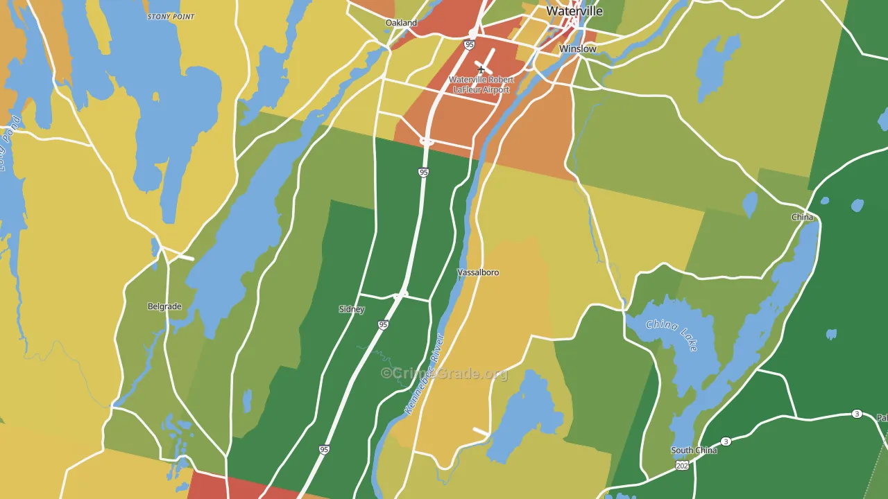 Weeks Mills, ME Map of Burglary Rates