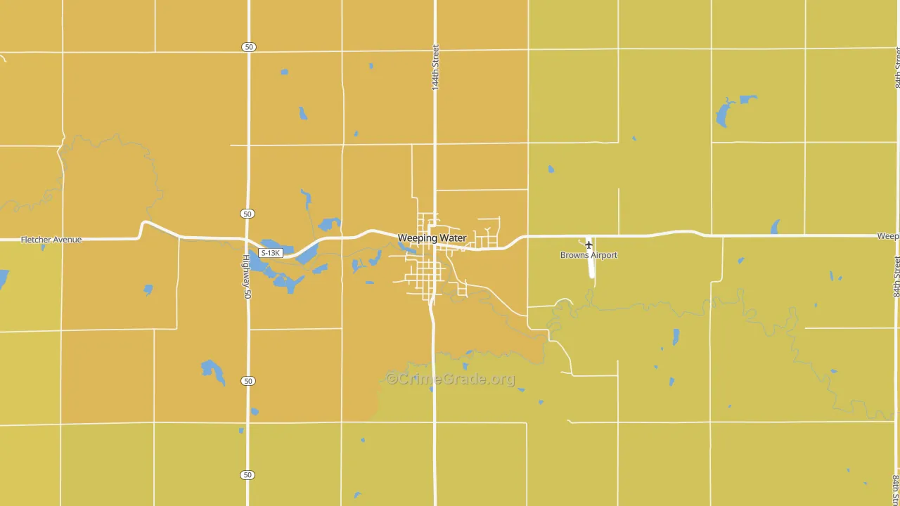 Weeping Water, NE Map of Burglary Rates