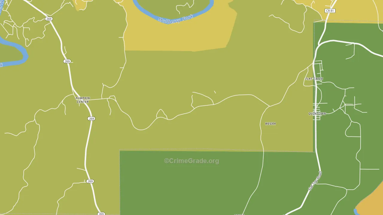 Wegra, AL Map of Burglary Rates