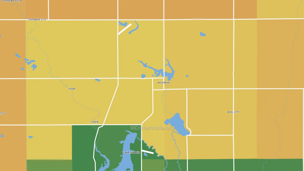 Weidman, MI Map of Burglary Rates