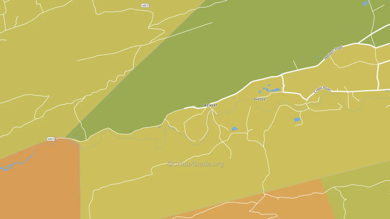 Weikert, PA Map of Burglary Rates