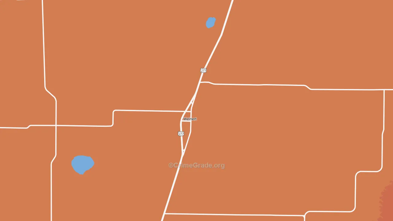 Weinert, TX Map of Burglary Rates