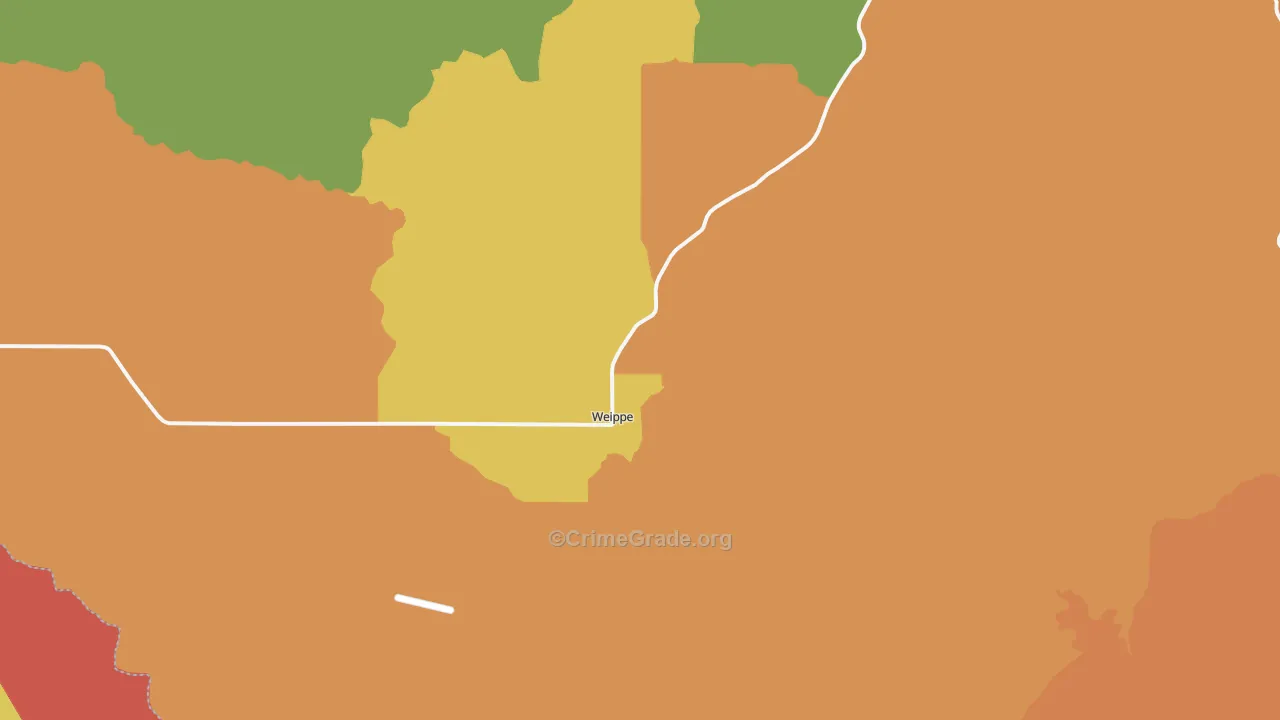 Weippe, ID Map of Burglary Rates